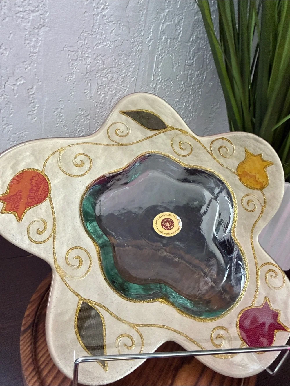 Lili Art Design Ceramic Hand Plate Trinket Dish Decorative Catchall Preowned
